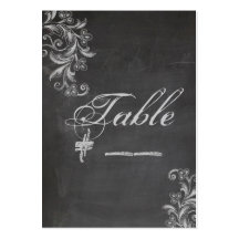 Chalkboard Floral Table Number Card Business Card