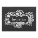 chalkboard floral wedding invites invitations