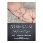 Chalkboard Look Birth Announcement - Blue