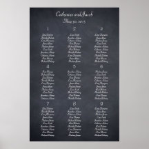 Chalkboard Look Table Seating Chart Print
