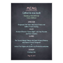Chalkboard Look Wedding Menu Card Announcement