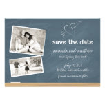 Chalkboard Save the Date with Photos invitations