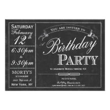 Chalkboard Typography Party Invitation
