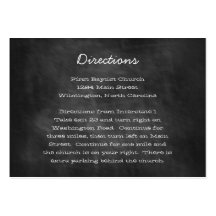 Chalkboard Wedding Directions Insert Cards Business Cards
