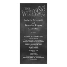 Chalkboard Wedding Program Rack Card Template