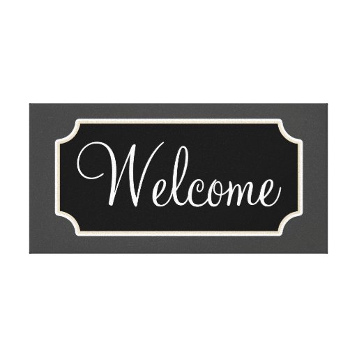 Chalkboard Welcome Sign Canvas Gallery Wrap Canvas 