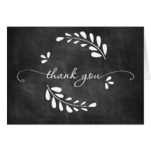 Chalkboard Wreath Thank You Card