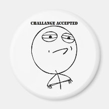 Challenge Accepted Gear Refrigerator Magnets