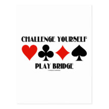 Challenge Yourself Play Bridge Postcard