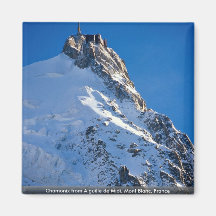 Chamonix from Aiguille de Midi, Mont Blanc, France Fridge Magnets