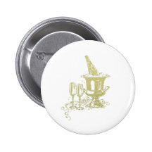 Champagne and Glasses Art Pinback Button