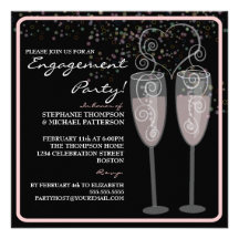 Champagne & Bubbles Engagement Party Invitation