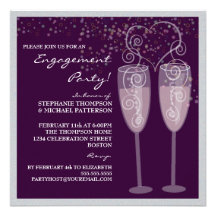 Champagne & Bubbles Engagement Party Invitation