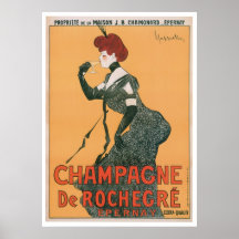 Champagne De Rochegre Vintage Drink Ad Art Print