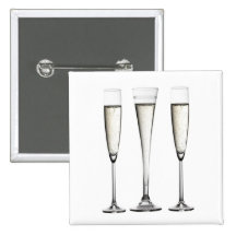 Champagne Glasses Pinback Buttons