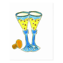 Champagne Glasses Post Cards