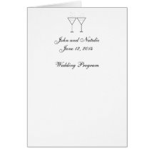 "Champagne Glasses" Wedding Program Greeting Card