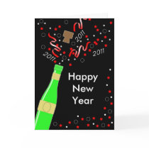 Champagne Happy New Year Greeting Card
