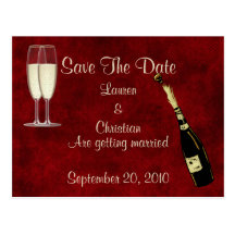 Champagne Save The Date Postcards