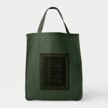 CHAMPAGNE: "TIME TO EAT, DRINK, DANCE" CANVAS BAG