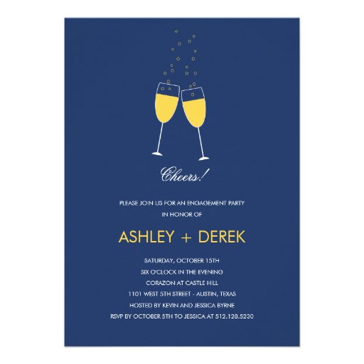 Champagne Toast Engagement Party Invitation