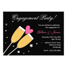 Champagne Toast Engagement Party Invitation 2