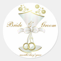 Champagne Toasts Round Sticker