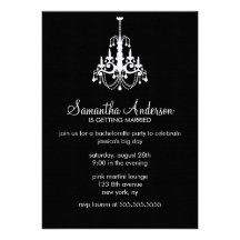 Chandelier Bachelorette Party Invitations