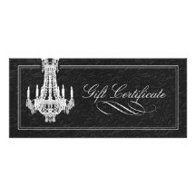 CHANDELIER GIFT CERTIFICATE RACK CARD