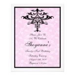Chandelier Pink 21st Birthday Party Invitation