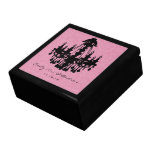 Chandelier Pink Black Damask Anniversary Gift Boxes