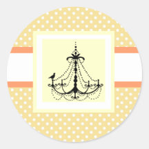 Chandelier Wedding Sticker Polka Dots Yellow