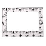 chandelier white black damask magnetic picture frame