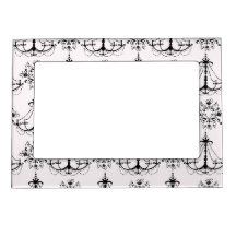 chandelier white black damask magnetic picture frame