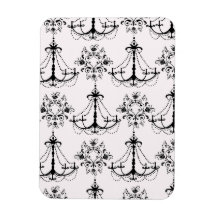 chandelier white black damask rectangle magnets
