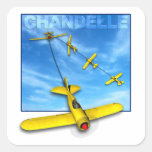Chandelle Aerobatic manoeuvre with Aeroplane Square Stickers