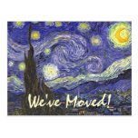 Change of Address with Starry Night by van Gogh Post Card