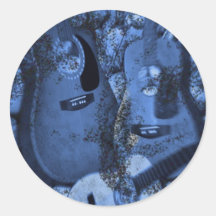 Changing Rock Guitars in the Blue Depths Stickers
