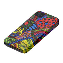 Chaos Eye - colourful doodle painting iPhone 4 Case-Mate Case