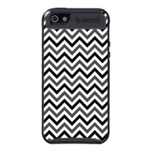 Charcoal, Black & White Chevron iPhone 5 Case