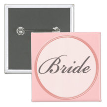 Charcoal grey and light pink Bride Button