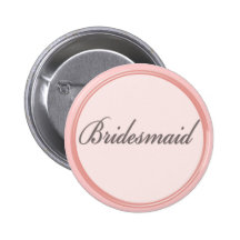 Charcoal grey light pink Bridesmaid button