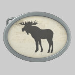 Charcoal Moose Silhouette Belt Buckle belt buckles