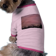 Charcoal Sunset over trees Dog Tshirt