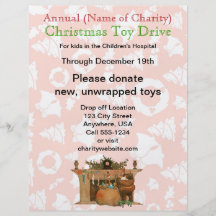 Charity Annual Christmas Toy Drive Santa Stockings Full Color Flyer