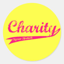 Charity Never Faileth LDS Relief Society Round Stickers