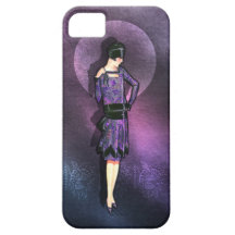 Charla - 1920s Fashion in Steel Blue and Purple iPhone 5 Cover