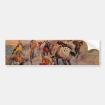 Charles M. Russell's First Wagon Tracks (1908) Bumper Sticker