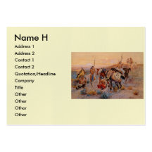 Charles M. Russell's First Wagon Tracks (1908) Business Card Template