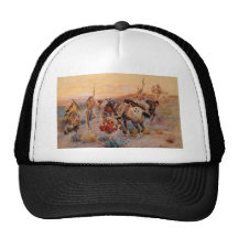 Charles M. Russell's First Wagon Tracks (1908) Mesh Hats